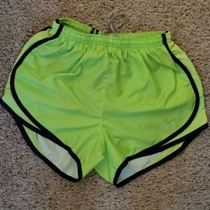 Neon Green and black Nike running shorts